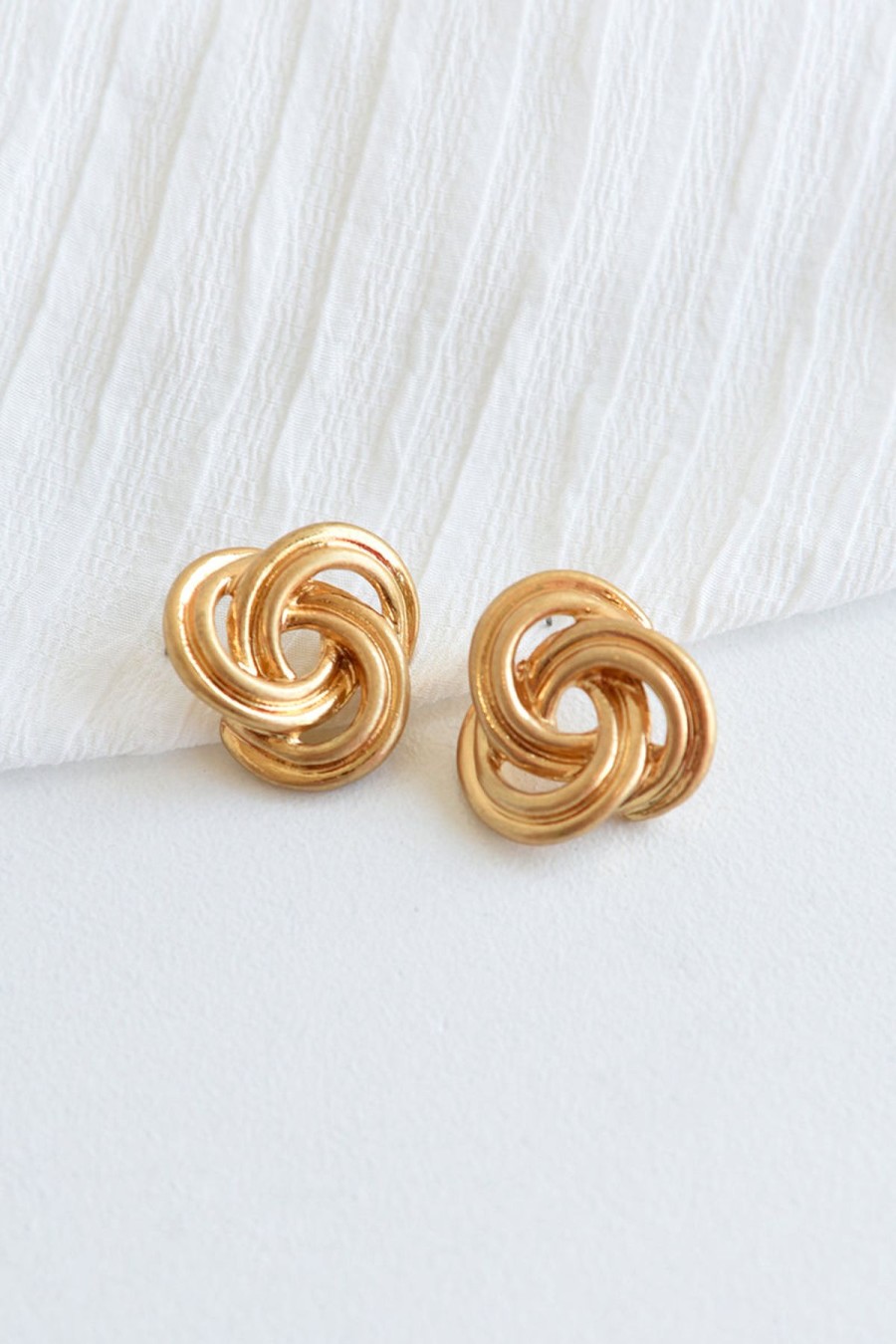 Accessories Dear Stella Boutique | Statement Gold Knot Stud Earrings