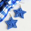 Accessories Dear Stella Boutique | Raffia Star Earrings -Blue