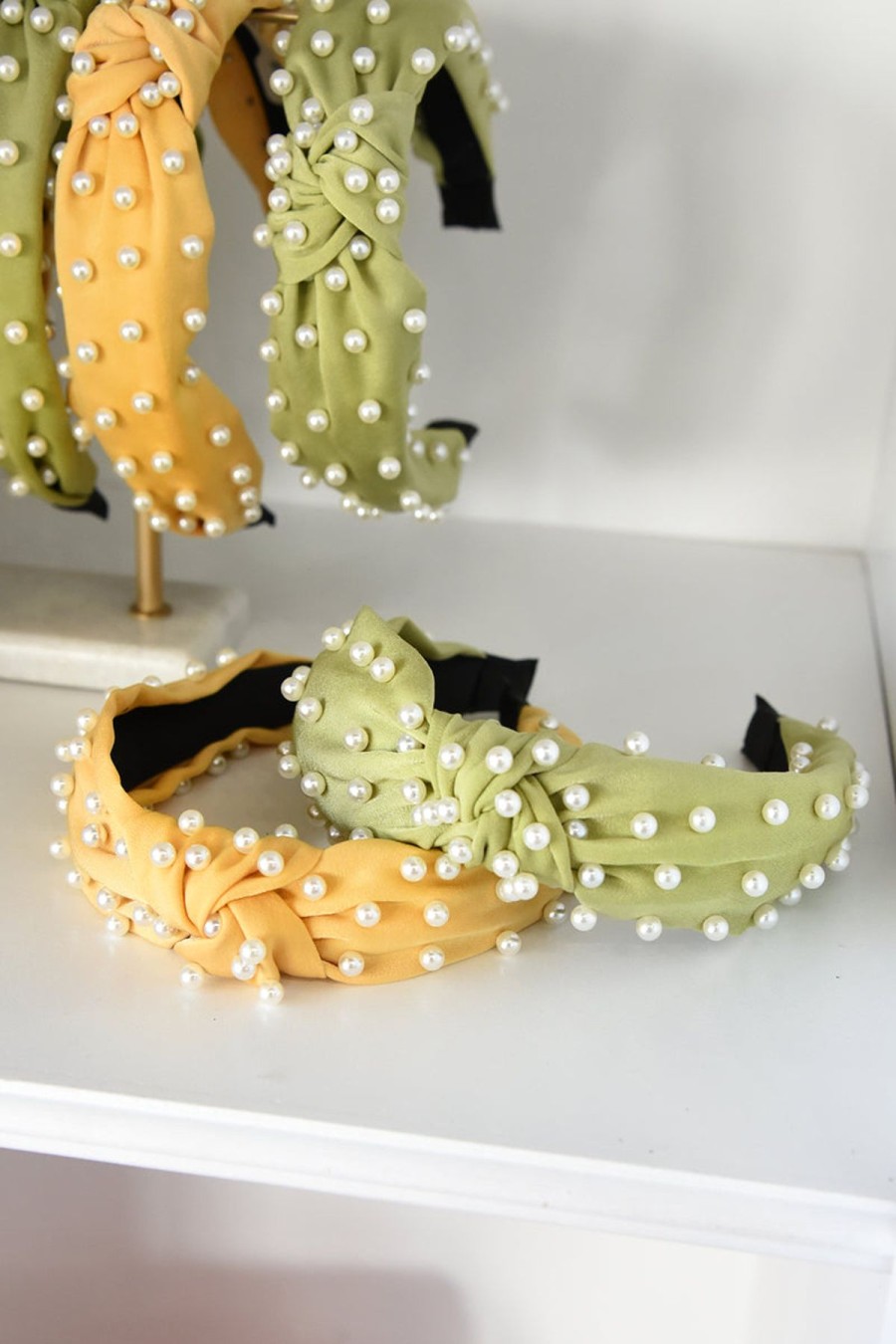 Accessories Dear Stella Boutique | Yellow Pearl Studded Headband