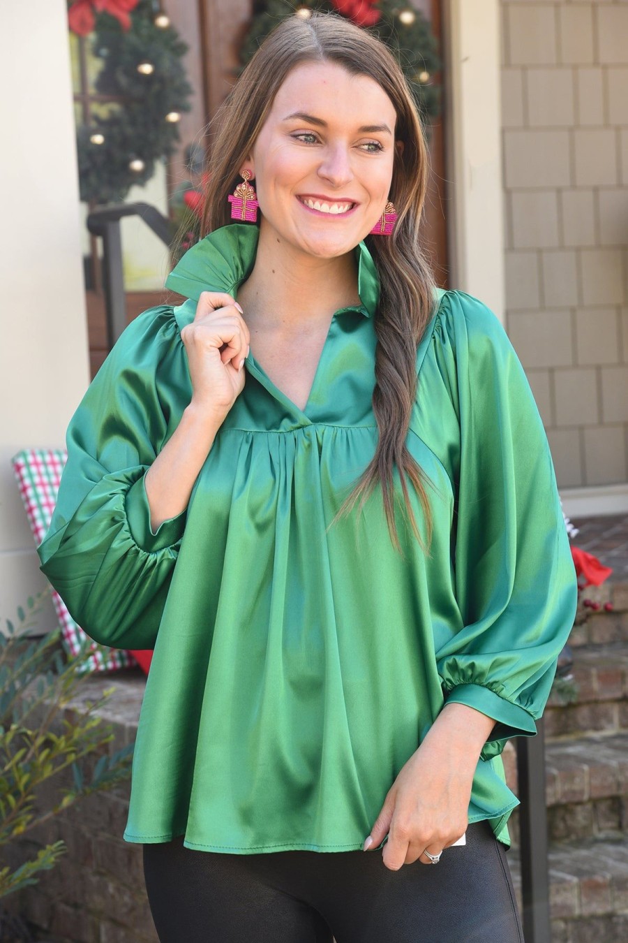 Tops ADRIENNE | Morgan Top -Green