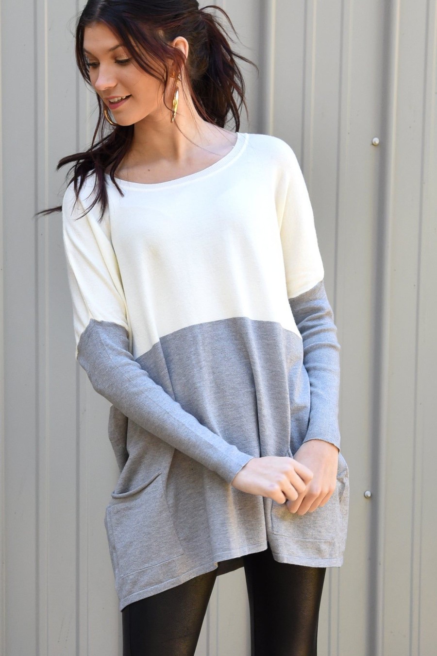 Tops TEA N ROSE | Jasmine Sweater-Grey