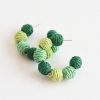 Accessories Dear Stella Boutique | Straw Balled Hoop Earrings -Green