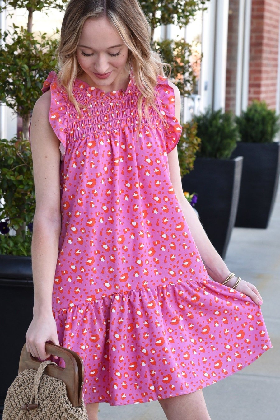 Dresses Michelle McDowell | Nora Dress -Pink Leopard