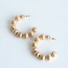 Accessories Dear Stella Boutique | Textured Metal Ball Hoop Earings