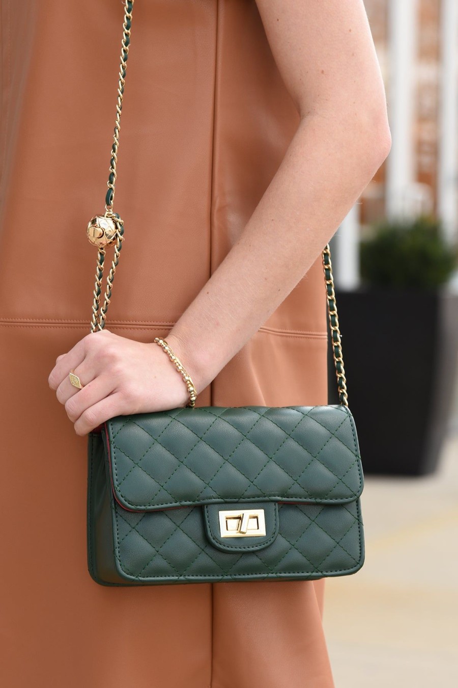 Accessories CAROLINE HILL | Aidhen Quilted Crossbody -Green