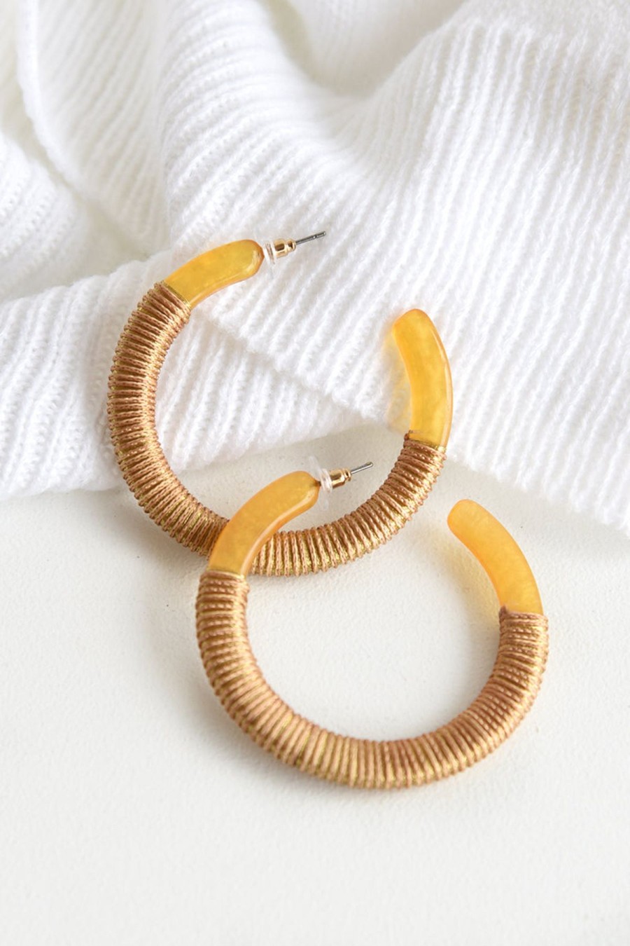 Accessories Dear Stella Boutique | Gold Wrapped Hoop Earrings