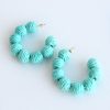 Accessories Dear Stella Boutique | Straw Balled Hoop Earrings -Teal