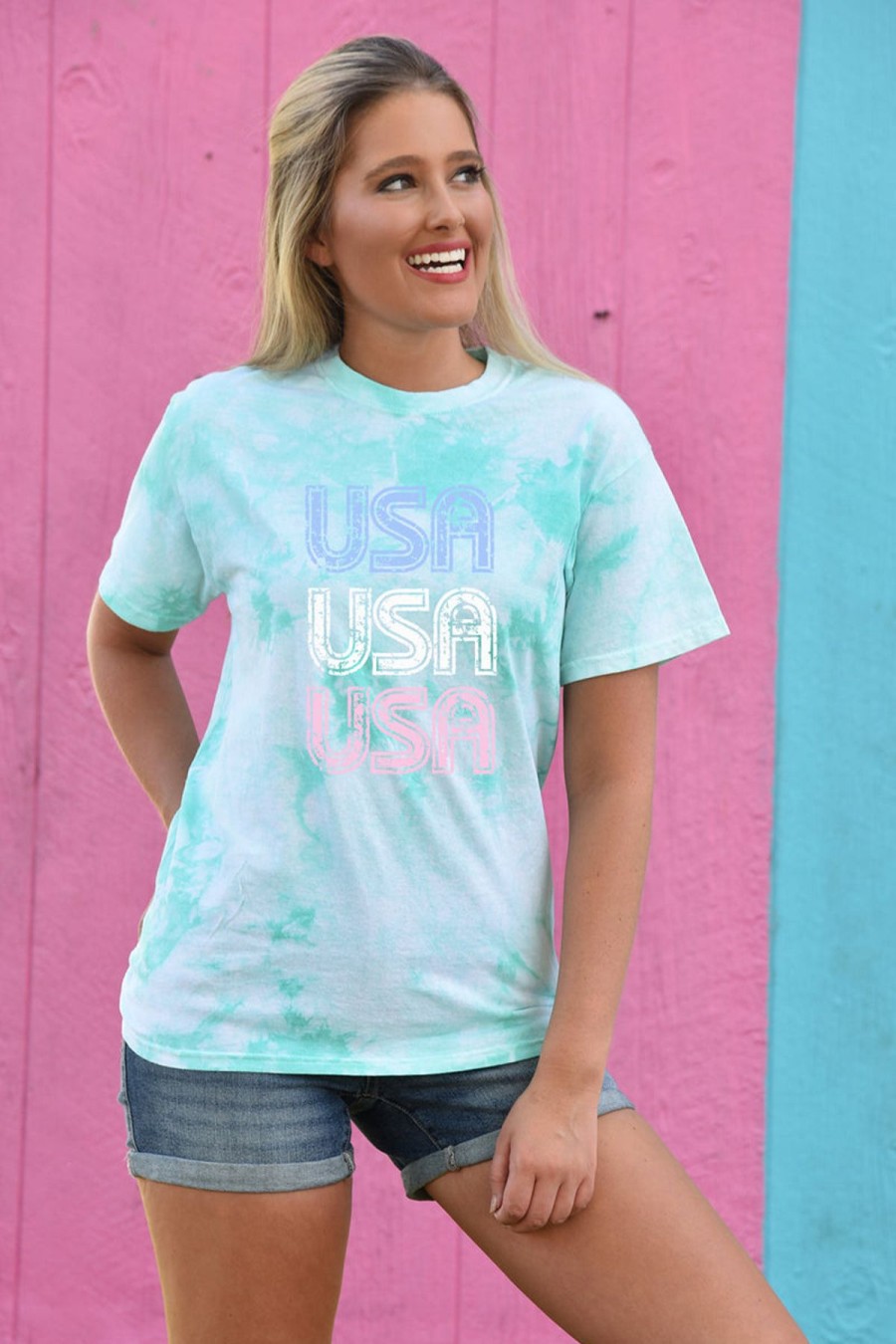 Tops Dear Stella Boutique | Usa Graphic Tee - Tie Dye