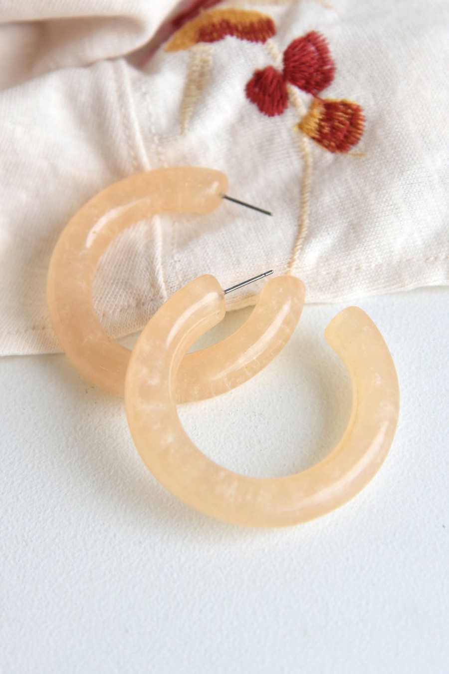 Accessories Dear Stella Boutique | Creamsicle Acrylic Hoop Earrings