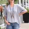 Tops GLAM | Gather Together Top -Light Grey