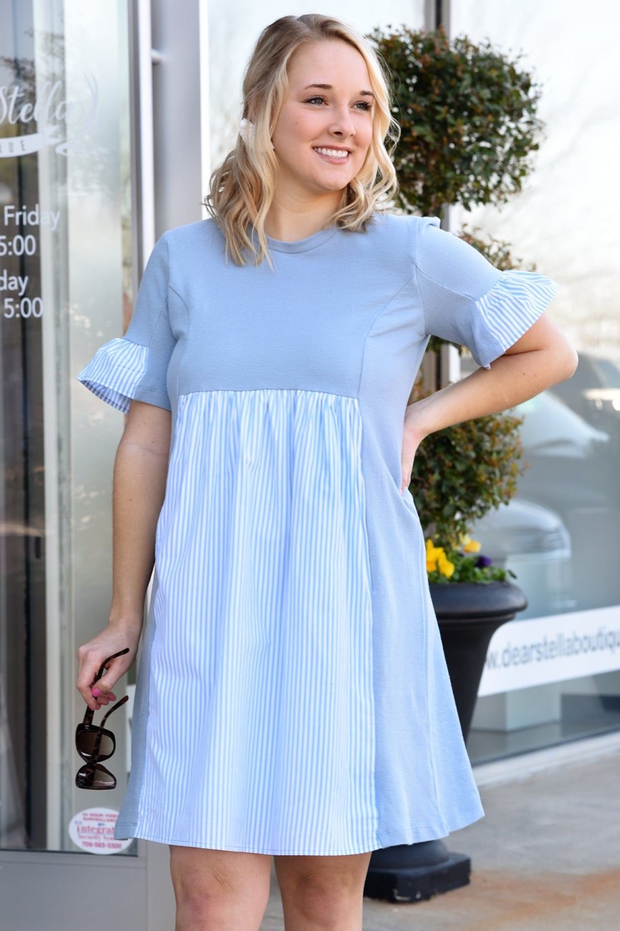 Dresses ENGLISH FACTORY | Change Of Plans Dress - Blue Stripe