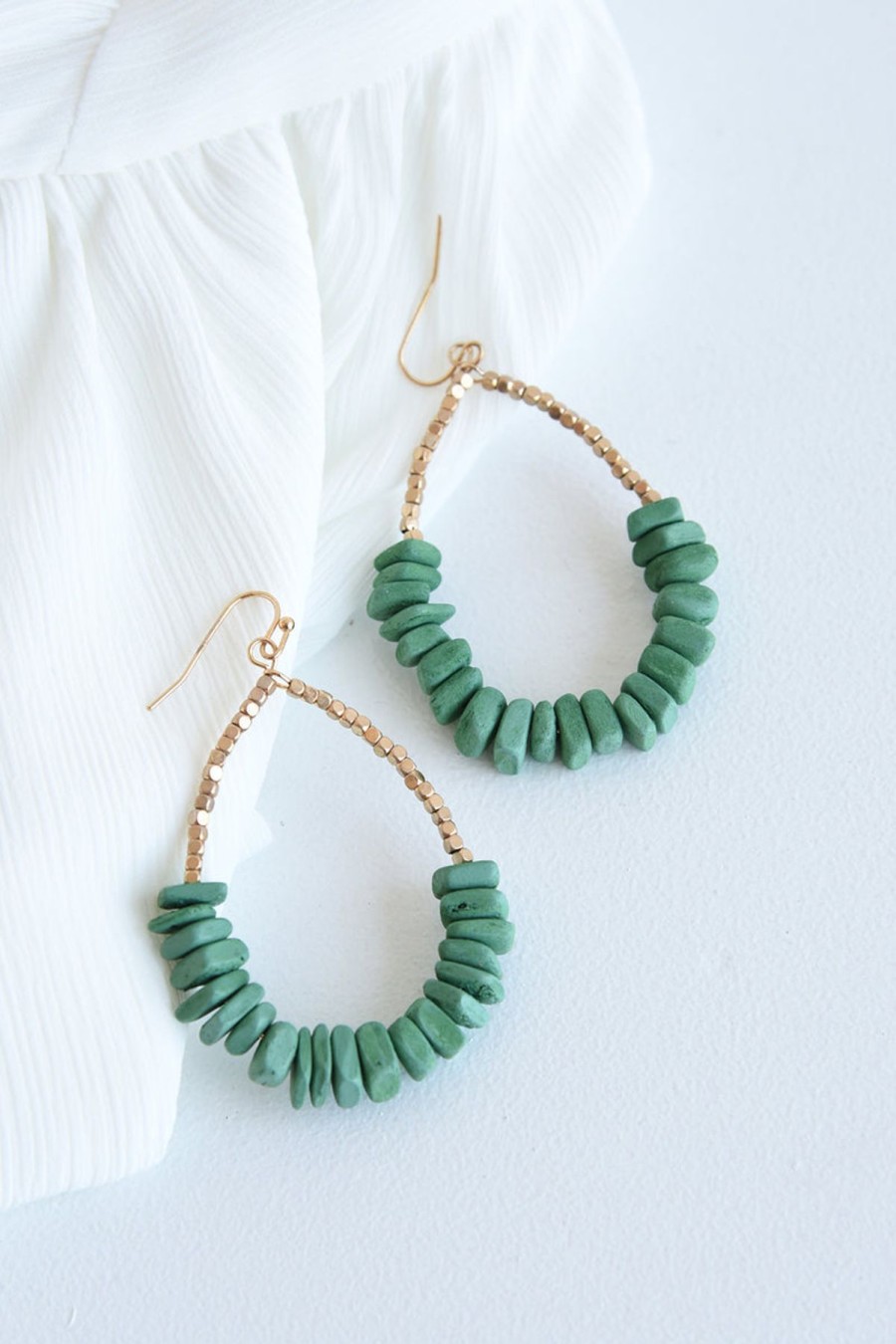 Accessories Dear Stella Boutique | Beaded Teardrop Earrings -Teal