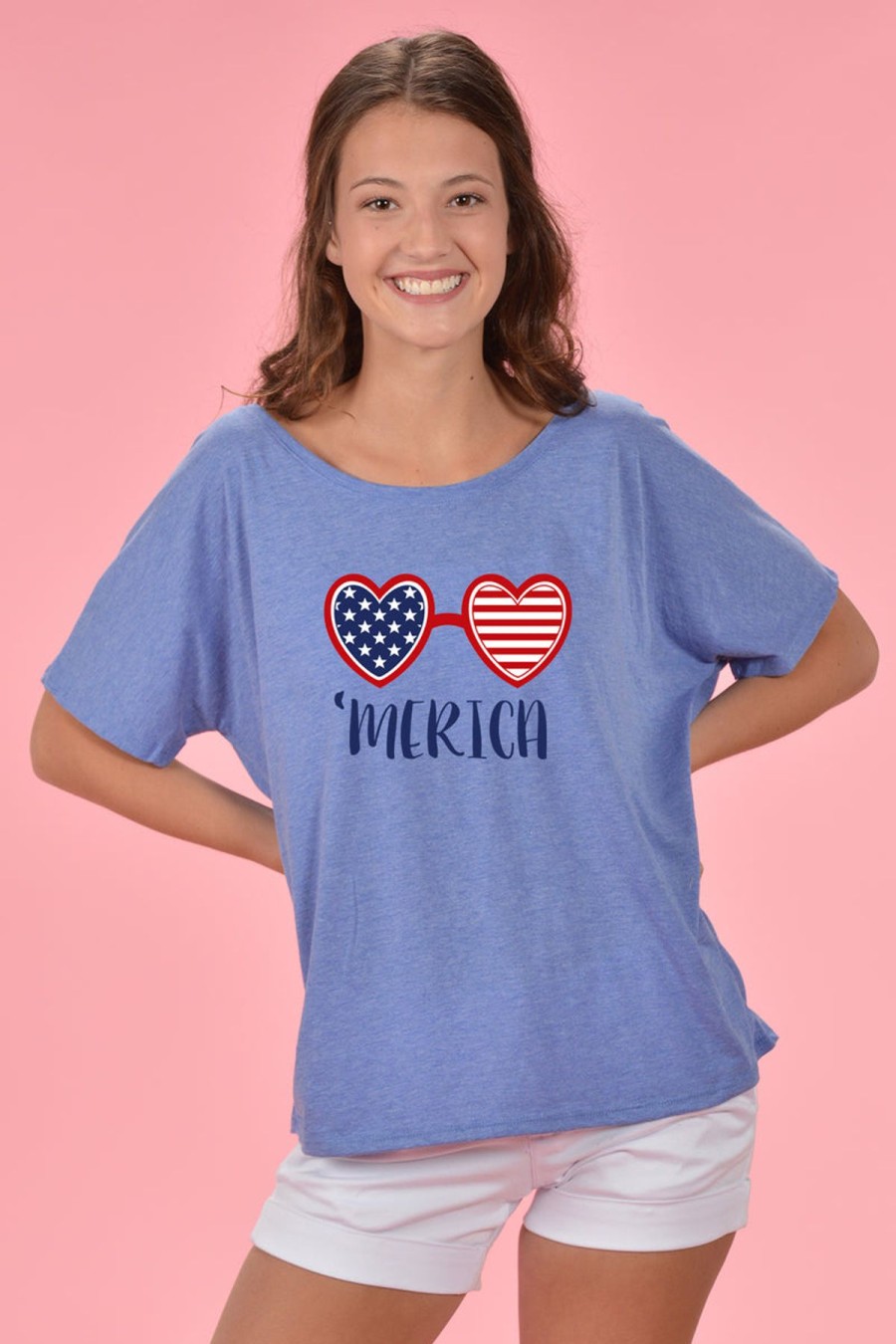 Tops THREAD MOB | Patriotic Shades Graphic Tee - Blue