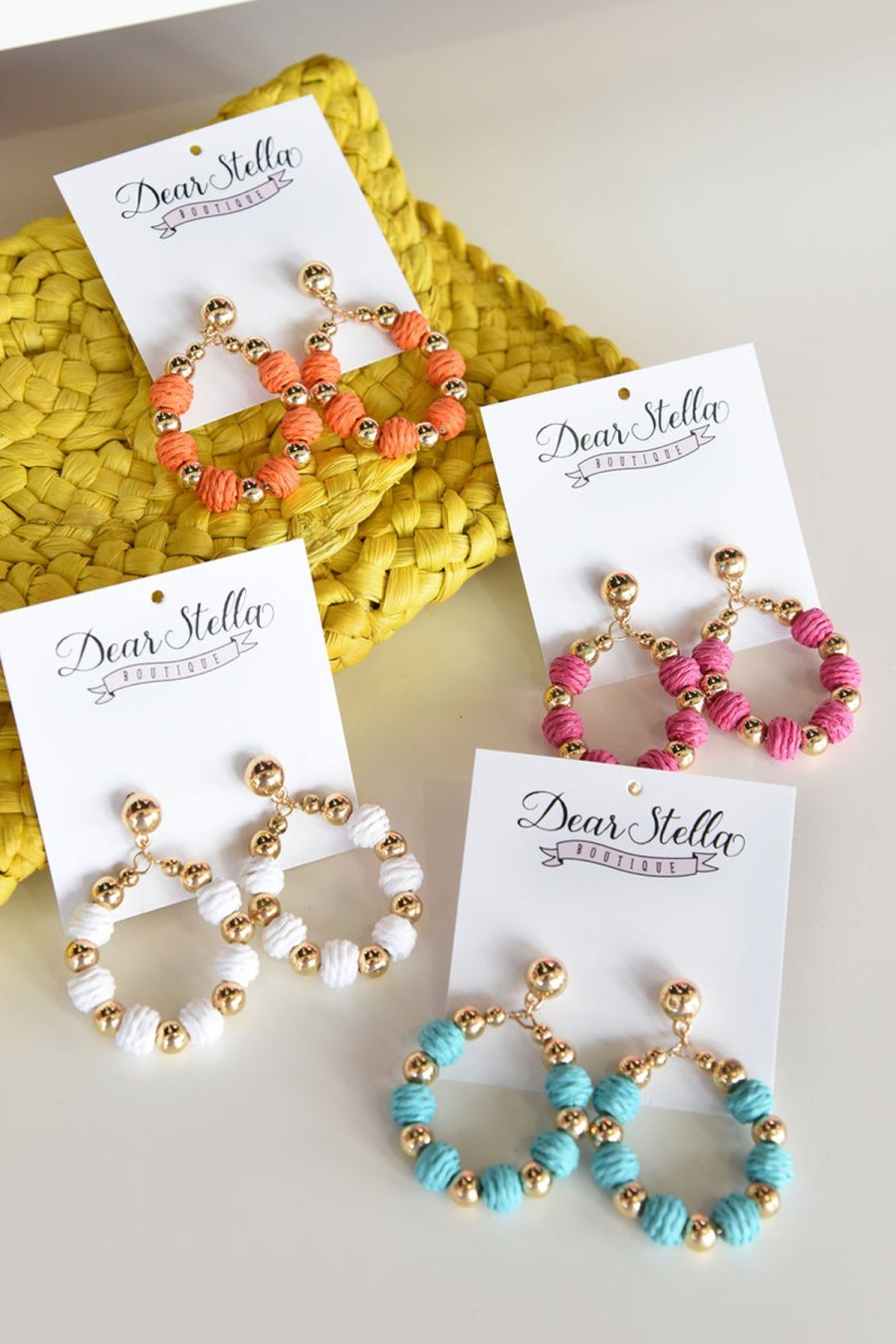 Accessories Dear Stella Boutique | Raffia Ball Earrings