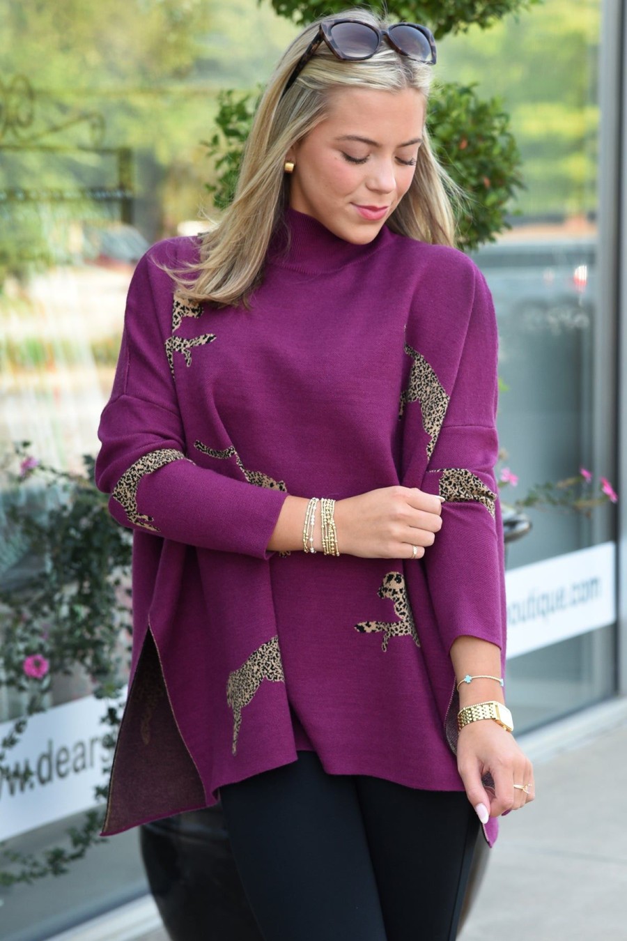 Tops ENTRO | On The Prowl Sweater -Plum