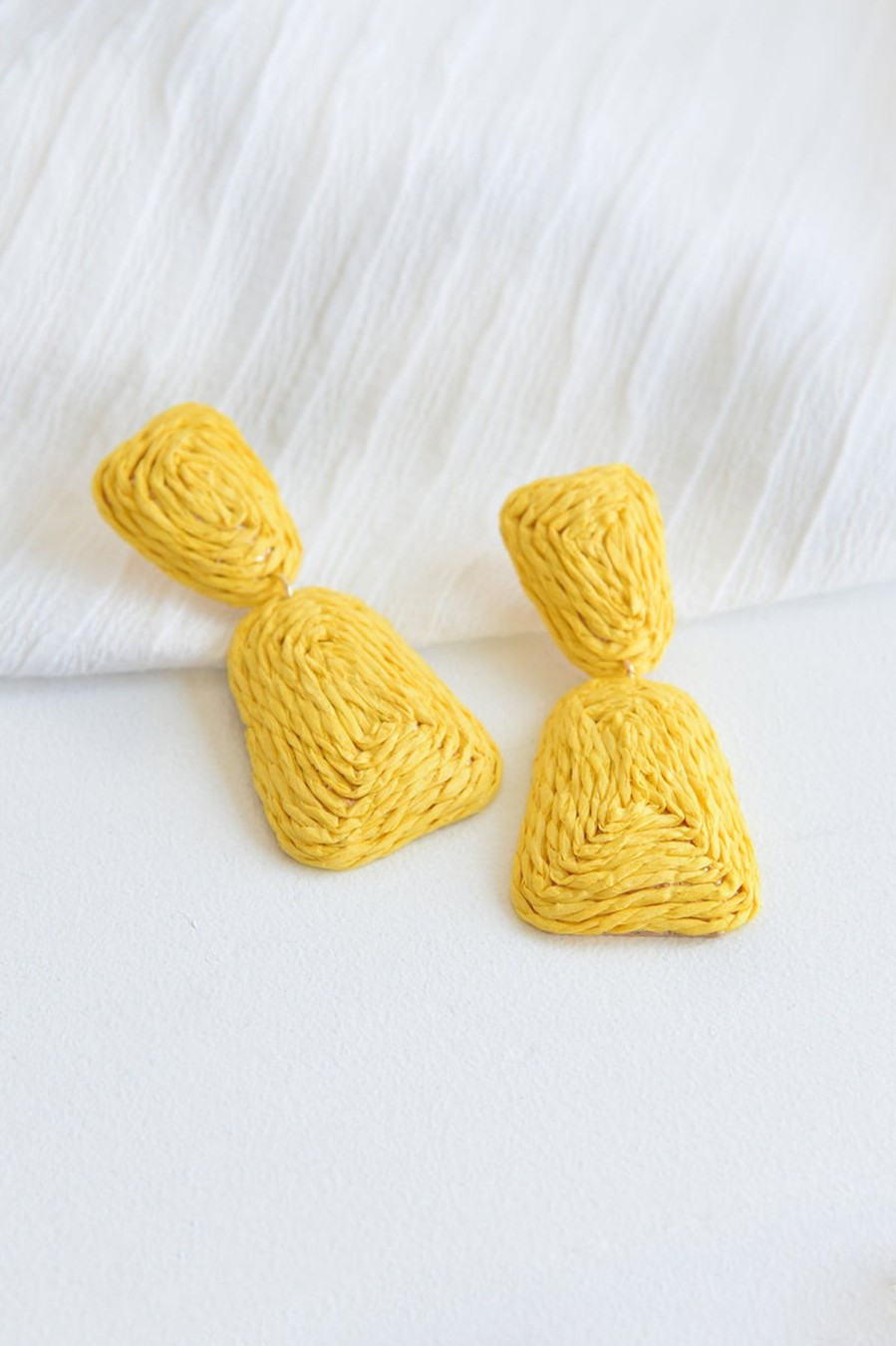 Accessories Dear Stella Boutique | Yellow Raffia Earrings